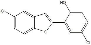 5-Chloro-2-(2-hydroxy-5-chlorophenyl)benzofuran 구조식 이미지