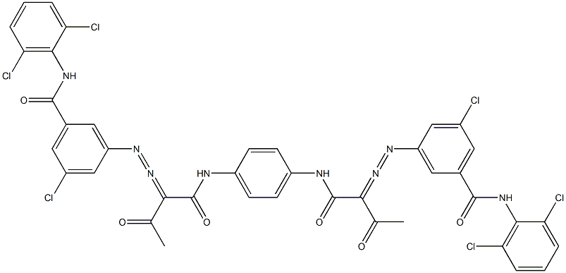 3,3'-[1,4-Phenylenebis[iminocarbonyl(acetylmethylene)azo]]bis[N-(2,6-dichlorophenyl)-5-chlorobenzamide] Structure