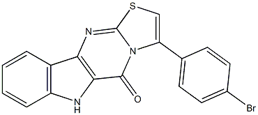 1-(p-Bromophenyl)-3-thia-4,9,10a-triazacyclopenta[b]fluoren-10(9H)-one 구조식 이미지