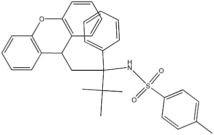 9-[2-Phenyl-2-tert-butyl-2-(tosylamino)ethyl]-9H-xanthene 구조식 이미지