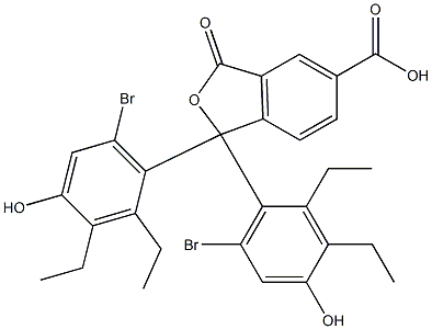 1,1-Bis(6-bromo-2,3-diethyl-4-hydroxyphenyl)-1,3-dihydro-3-oxoisobenzofuran-5-carboxylic acid 구조식 이미지