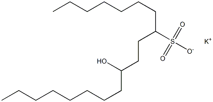 11-Hydroxynonadecane-8-sulfonic acid potassium salt Structure