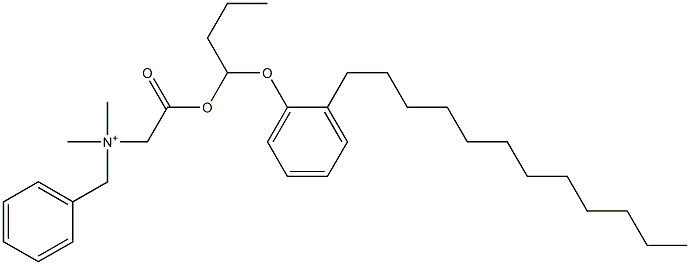 N,N-Dimethyl-N-benzyl-N-[[[1-(2-dodecylphenyloxy)butyl]oxycarbonyl]methyl]aminium 구조식 이미지