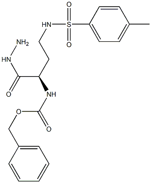 [R,(+)]-2-(Benzyloxycarbonylamino)-4-(p-tolylsulfonylamino)butyric acid hydrazide Structure