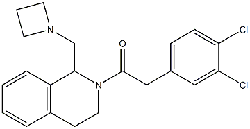 1,2,3,4-Tetrahydro-2-[(3,4-dichlorophenyl)acetyl]-1-[(1-azetidinyl)methyl]isoquinoline 구조식 이미지