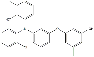 N,N-Bis(2-hydroxy-3-methylphenyl)-3-(3-hydroxy-5-methylphenoxy)benzenamine Structure