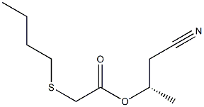 (Butylthio)acetic acid (S)-1-(cyanomethyl)ethyl ester Structure