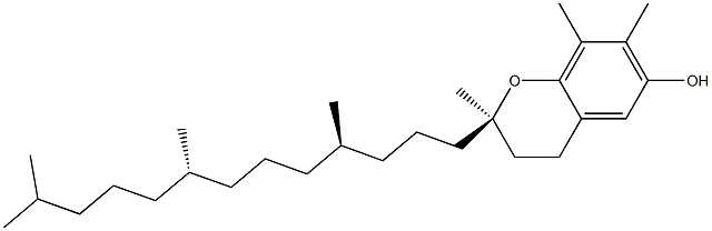 (2R)-2-[(4R,8S)-4,8,12-Trimethyltridecyl]-2,7,8-trimethyl-3,4-dihydro-2H-1-benzopyran-6-ol 구조식 이미지