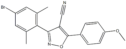 5-(4-Methoxyphenyl)-3-(4-bromo-2,6-dimethylphenyl)-isoxazole-4-carbonitrile 구조식 이미지