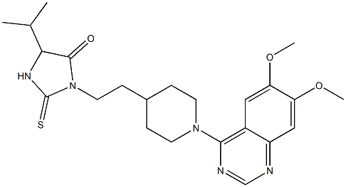 1-[2-[1-(6,7-Dimethoxyquinazolin-4-yl)piperidin-4-yl]ethyl]-4-isopropyl-2-thioxoimidazolidin-5-one 구조식 이미지