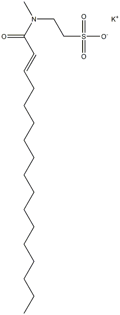 N-(2-Heptadecenoyl)-N-methyltaurine potassium salt 구조식 이미지