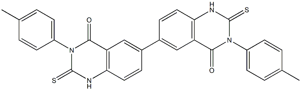 1,1',2,2'-Tetrahydro-3,3'-bis(4-methylphenyl)-2,2'-dithioxo[6,6'-biquinazoline]-4,4'(3H,3'H)-dione 구조식 이미지