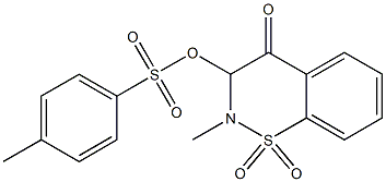 3,4-Dihydro-2-methyl-3-(4-methylphenylsulfonyloxy)-4-oxo-2H-1,2-benzothiazine 1,1-dioxide Structure