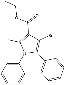 4-Bromo-2-methyl-1,5-diphenyl-1H-pyrrole-3-carboxylic acid ethyl ester 구조식 이미지