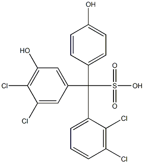 (2,3-Dichlorophenyl)(3,4-dichloro-5-hydroxyphenyl)(4-hydroxyphenyl)methanesulfonic acid 구조식 이미지