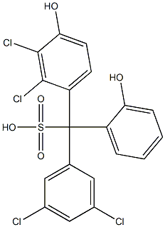 (3,5-Dichlorophenyl)(2,3-dichloro-4-hydroxyphenyl)(2-hydroxyphenyl)methanesulfonic acid 구조식 이미지