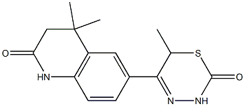 3,4-Dihydro-4,4-dimethyl-6-[(3,6-dihydro-6-methyl-2-oxo-2H-1,3,4-thiadiazin)-5-yl]quinolin-2(1H)-one 구조식 이미지