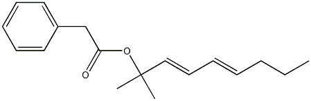 Phenylacetic acid 1,1-dimethyl-2,4-octadienyl ester Structure