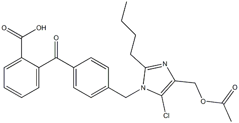 2-[4-(2-Butyl-4-acetyloxymethyl-5-chloro-1H-imidazol-1-ylmethyl)benzoyl]benzoic acid Structure