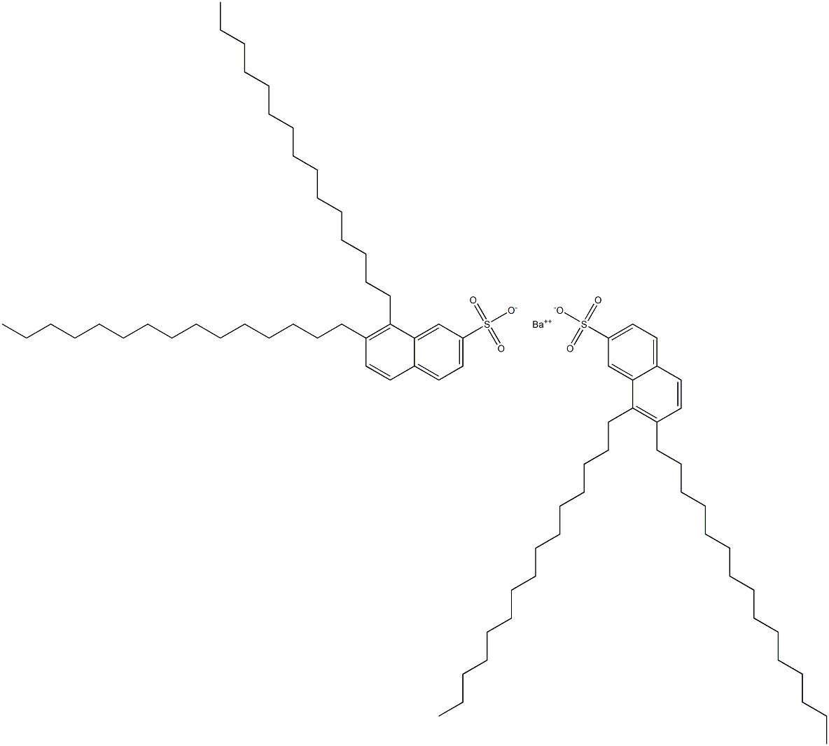 Bis(7,8-dipentadecyl-2-naphthalenesulfonic acid)barium salt Structure