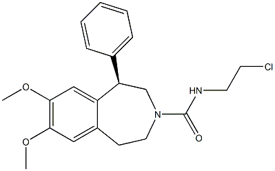 [1R,(-)]-N-(2-Chloroethyl)-1-phenyl-7,8-dimethoxy-2,3,4,5-tetrahydro-1H-3-benzazepine-3-carboxamide 구조식 이미지