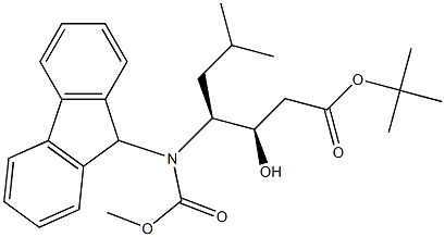 (3R,4S)-4-(9H-Fluoren-9-ylmethoxycarbonylamino)-3-hydroxy-6-methylheptanoic acid tert-butyl ester Structure