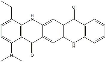 1-(Dimethylamino)-4-ethyl-5,12-dihydroquino[2,3-b]acridine-7,14-dione 구조식 이미지