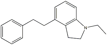 2,3-Dihydro-4-(2-phenylethyl)-1-ethyl-1H-indole Structure