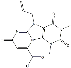 1,3-Dimethyl-2,4,7-trioxo-5-allyl-1,2,3,4,5,7-hexahydropyrimido[1,2-e]purine-9-carboxylic acid methyl ester 구조식 이미지