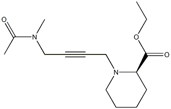 (2R)-1-[4-[(Acetyl)methylamino]-2-butynyl]piperidine-2-carboxylic acid ethyl ester 구조식 이미지