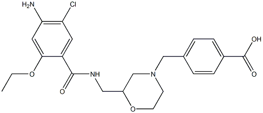 4-[2-[(4-Amino-5-chloro-2-ethoxybenzoylamino)methyl]morpholinomethyl]benzoic acid Structure