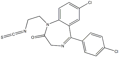 7-Chloro-5-(4-chlorophenyl)-1-(2-isothiocyanatoethyl)-1H-1,4-benzodiazepin-2(3H)-one 구조식 이미지