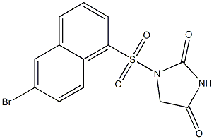 1-[[6-Bromo-1-naphtyl]sulfonyl]imidazolidine-2,4-dione 구조식 이미지