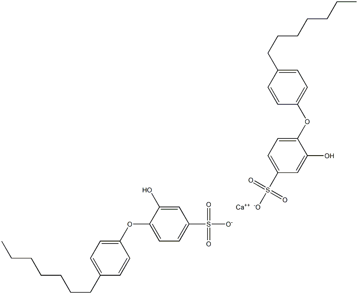 Bis(2-hydroxy-4'-heptyl[oxybisbenzene]-4-sulfonic acid)calcium salt Structure
