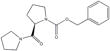 (2R)-2-[(Pyrrolidin-1-yl)carbonyl]pyrrolidine-1-carboxylic acid benzyl ester 구조식 이미지