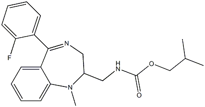 N-[[5-(2-Fluorophenyl)-2,3-dihydro-1-methyl-1H-1,4-benzodiazepin]-2-ylmethyl]carbamic acid isobutyl ester Structure