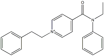 4-(N-Ethyl-N-phenylaminocarbonyl)-1-(2-phenylethyl)pyridinium 구조식 이미지