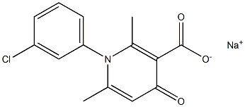 1,4-Dihydro-1-(3-chlorophenyl)-2,6-dimethyl-4-oxopyridine-3-carboxylic acid sodium salt Structure