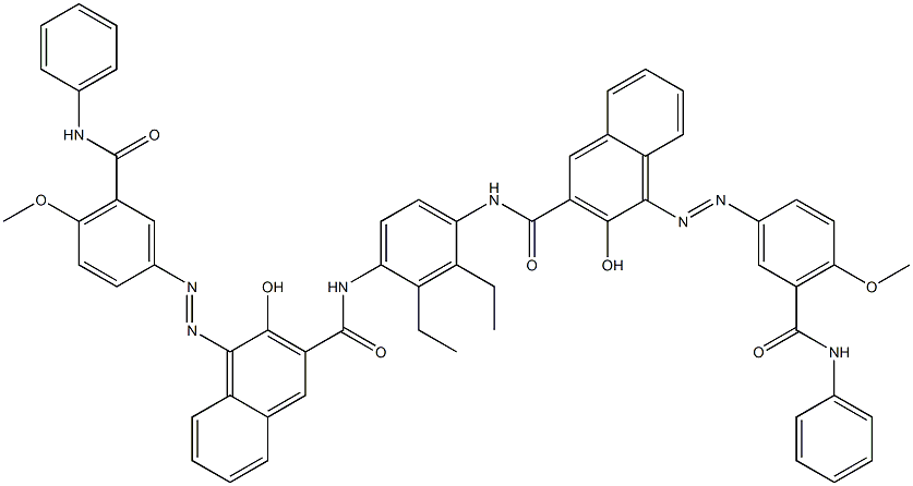 1,4-Bis[1-[4-methoxy-5-(phenylcarbamoyl)phenylazo]-2-hydroxy-3-naphthoylamino]-2,3-diethylbenzene Structure