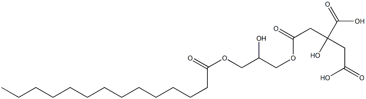 Citric acid dihydrogen 1-(2-hydroxy-3-myristoyloxypropyl) ester Structure