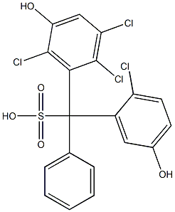 (2-Chloro-5-hydroxyphenyl)(2,3,6-trichloro-5-hydroxyphenyl)phenylmethanesulfonic acid Structure