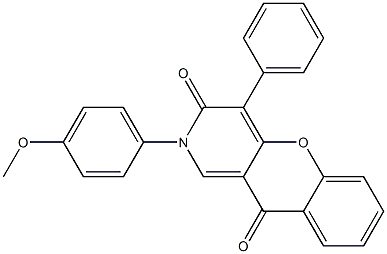 2-(4-Methoxyphenyl)-4-phenyl-2H-[1]benzopyrano[3,2-c]pyridine-3,10-dione 구조식 이미지