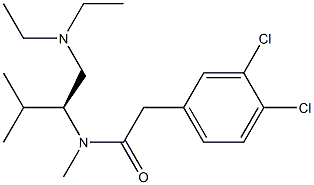 3,4-Dichloro-N-methyl-N-[(S)-1-diethylaminomethyl-2-methylpropyl]benzeneacetamide 구조식 이미지