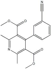 2,6-Dimethyl-4-(3-cyanophenyl)pyridine-3,5-dicarboxylic acid dimethyl ester 구조식 이미지