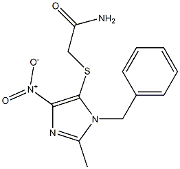 2-[(1-Benzyl-2-methyl-4-nitro-1H-imidazol-5-yl)thio]acetamide Structure