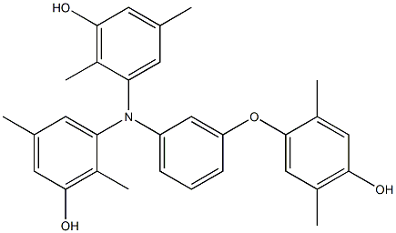 N,N-Bis(3-hydroxy-2,5-dimethylphenyl)-3-(4-hydroxy-2,5-dimethylphenoxy)benzenamine 구조식 이미지