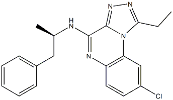 4-[(R)-1-Methyl-2-phenylethylamino]-1-ethyl-8-chloro[1,2,4]triazolo[4,3-a]quinoxaline 구조식 이미지