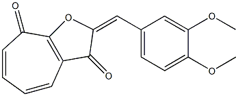 2-(3,4-Dimethoxybenzylidene)-2H-cyclohepta[b]furan-3,8-dione 구조식 이미지
