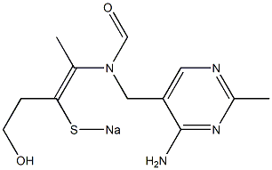 N-[(4-Amino-2-methyl-5-pyrimidinyl)methyl]-N-(4-hydroxy-1-methyl-2-sodiothio-1-butenyl)formamide Structure