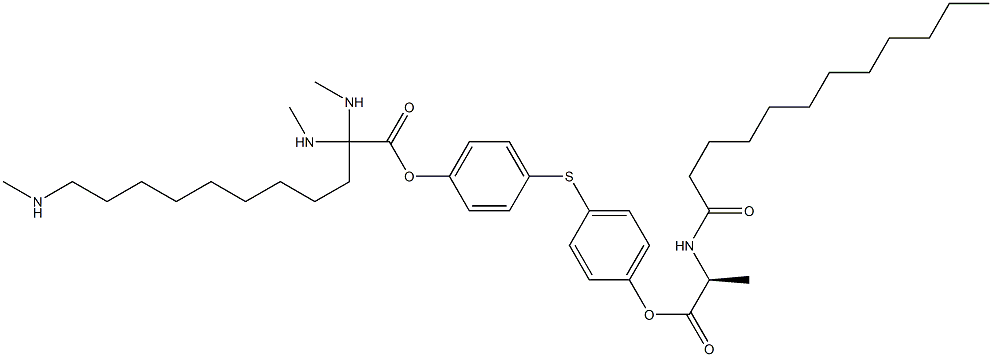 N-Dodecanoyl-L-alanine 4-[4-[11-(trimethylaminio)undecanoyloxy]phenylthio]phenyl ester 구조식 이미지